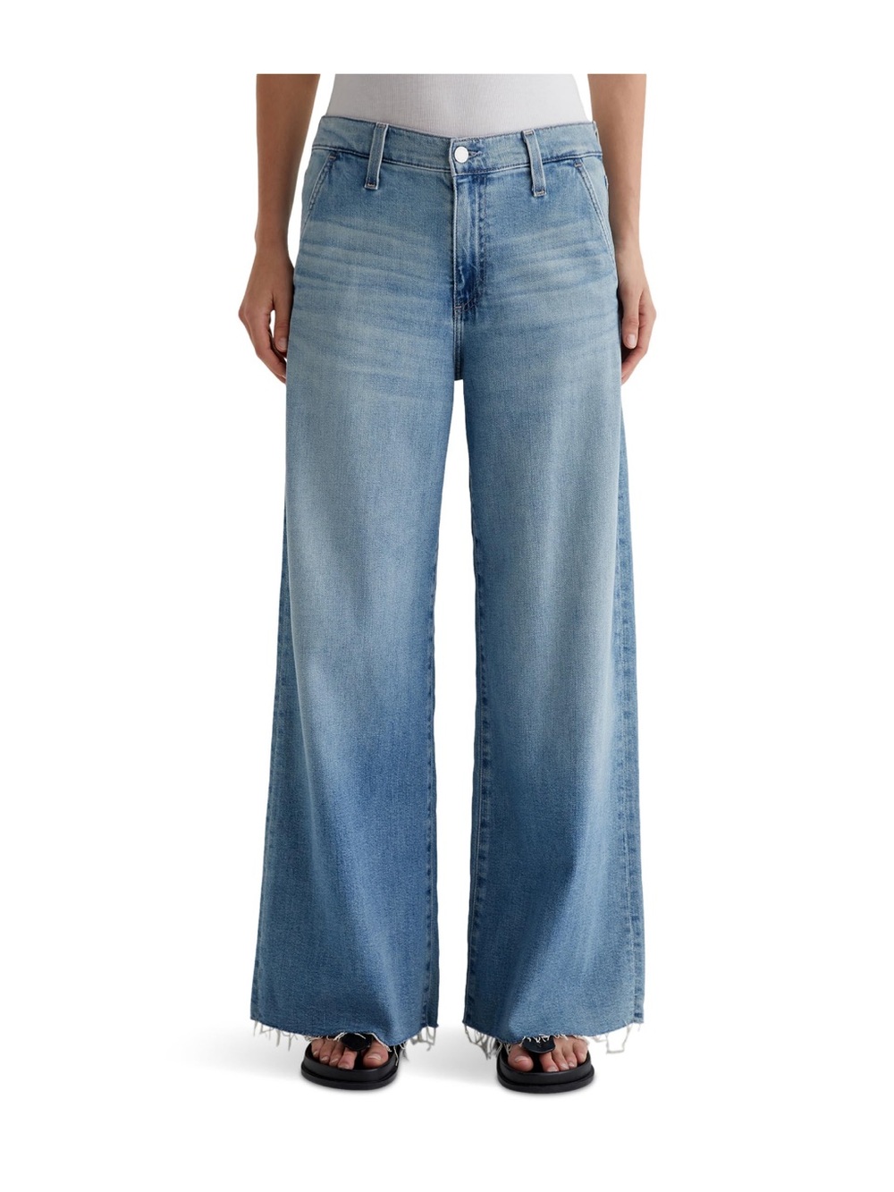 Ag Adriano Goldschmied Light Blue Wide-Leg Jeans